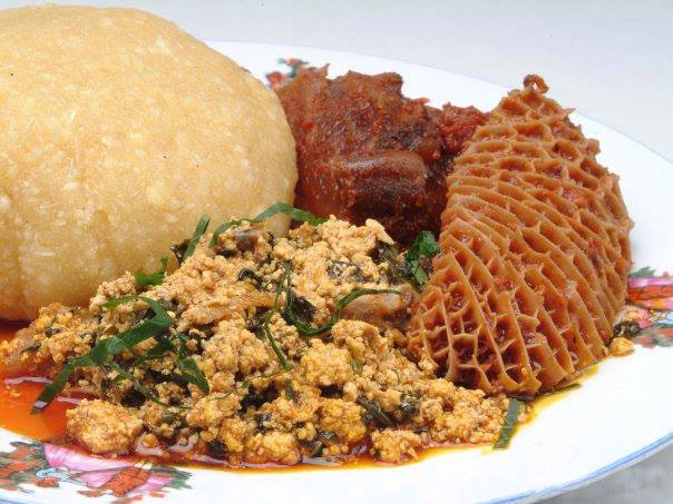 Eba with soup choice